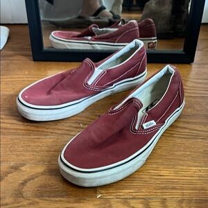 Vans Burgundy Slip-On Shoes